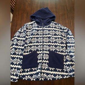 Fleece snowflake lightweight zip up